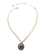 Necklace Pendant By Mariana Africa Coll. Dual Strand Round Greys & Pinks Austrian Crystals - Image 2