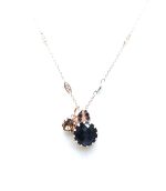 Mariana Necklace Pendant Lt Smoked Topaz, Jet & Amethyst Swarovski Crystals My Treasures Coll. - Image 2