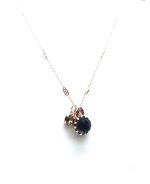 Mariana Necklace Pendant Lt Smoked Topaz, Jet & Amethyst Swarovski Crystals My Treasures Coll. - Image 3