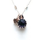 Mariana Necklace Pendant Lt Smoked Topaz, Jet & Amethyst Swarovski Crystals My Treasures Coll.