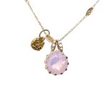 Necklace Pendant By Mariana My Treasures Coll. Rose & Smoked Topaz Austrian Crystals