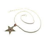 Mariana Necklace Pendant Star Shaped Greens & Pinks Swarovski Crystals Inspiration Coll. - Image 2