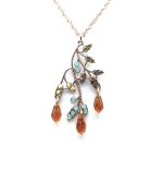 Mariana Necklace Pendant Tree Branch Beaded Colorful Swarovski Crystals Dancing the Night Away Coll.