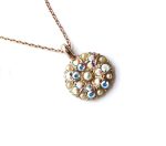 Mariana Necklace Pendant Pearl Mineral & AB Swarovski Crystals Engraved Star of David & Zion My Treasures Coll.