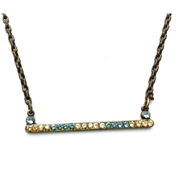 Mariana Necklace Pendant Bar Line Beaded Swarovski Crystals Cocktail Hour Coll.
