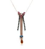 Mariana Necklace Pendant Gorgeous Multi Color Swarovski Crystals Selene Odyssey Coll.