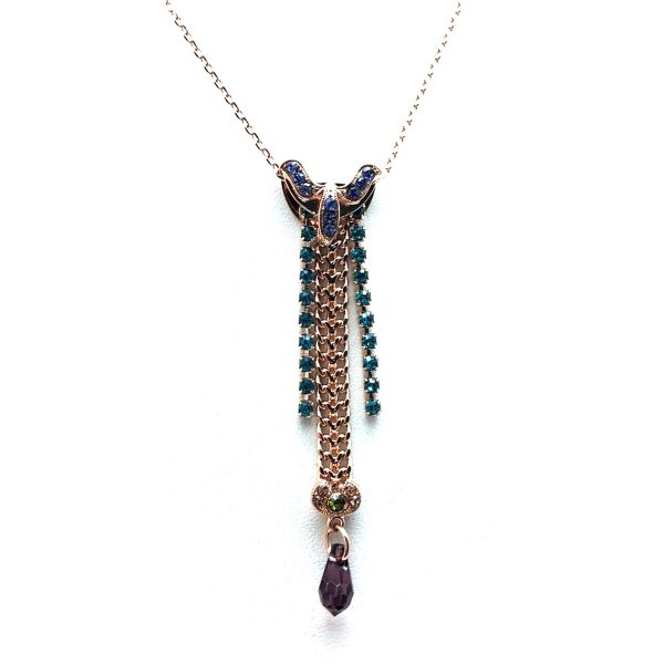 Mariana Necklace Pendant Exquisite Blues & Purples Swarovski Crystals Odyssey Coll.