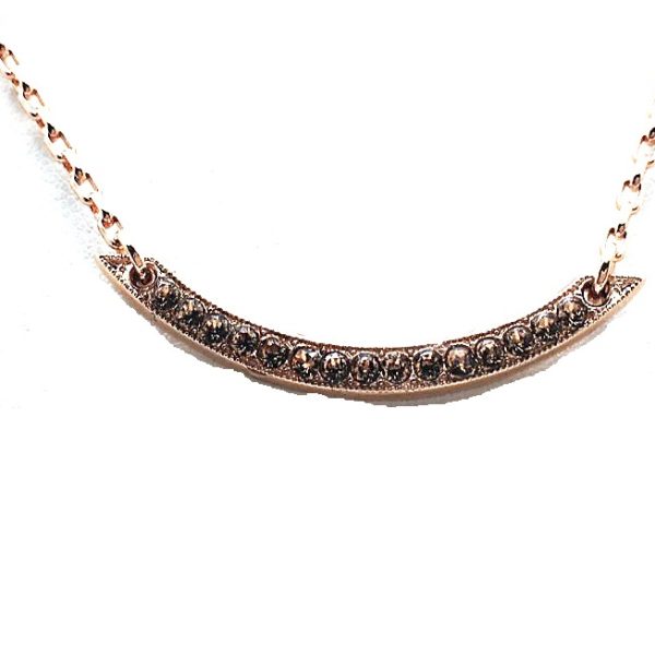 Mariana Necklace Pendant Bar Beaded Chocolate Brown Swarovski Crystals My Treasures Coll.