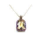 Necklace Pendant By Mariana My Treasures Coll. Stunning Topaz & Opal Swarovski Crystals