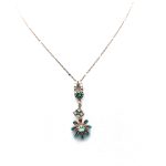 Mariana Necklace Pendant Finley Detailed Greens & Blues Swarovski Crystals Congo Africa Coll. - Image 3