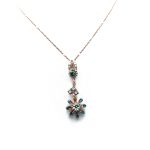 Mariana Necklace Pendant Finley Detailed Greens & Blues Swarovski Crystals Congo Africa Coll. - Image 2