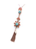 Necklace Pendant By Mariana Woman Turquoise and Hyacinth Swarovski Crystals