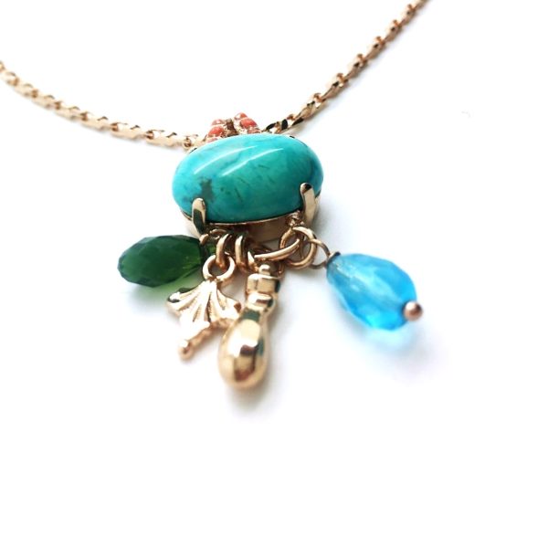 Mariana Necklace Pendant Turq Mineral, Blues & Greens Swarovski Crystals My Treasures Coll.