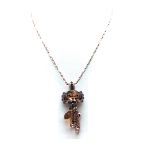 Mariana Necklace Pendant Finely Detailed Champagne, Ant. Pink, Topaz Swarovski Crystals Inspiration Coll. - Image 2