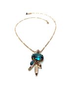 Mariana Necklace Pendant Finely Detailed Blues & Purples Swarovski Crystals Inspiration Coll. - Image 2