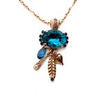 Mariana Necklace Pendant Finely Detailed Blues & Purples Swarovski Crystals Inspiration Coll.