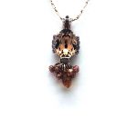 Necklace Pendant By Mariana Woman Stunning Topaz and Pink Swarovski Crystals