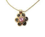 Mariana Necklace Pendant Dainty Flower Greys & Pinks Austrian Crystals Africa Coll.