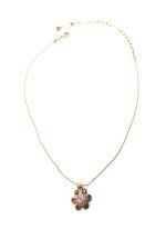 Mariana Necklace Pendant Dainty Flower Greys & Pinks Austrian Crystals Africa Coll. - Image 2
