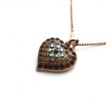 Mariana Necklace Pendant Fab Smoked Topaz & AB Swarovski Crystals My Treasures Coll.