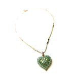 Mariana Necklace Pendant Heart Shaped Greens Swarovski Crystals My Treasures Coll. - Image 2
