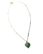 Mariana Necklace Pendant Heart Shaped Greens Swarovski Crystals My Treasures Coll. - Image 3