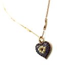 Mariana Necklace Pendant Heart Shaped Pearl Mineral, Sapphire & Amethyst Swarovski Crystals My Treasures Coll. - Image 2