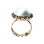 Mariana Ring Exude Elegance White Shell Mineral & Clear Swarovski Crystals Kalahari Africa Coll. - Image 3