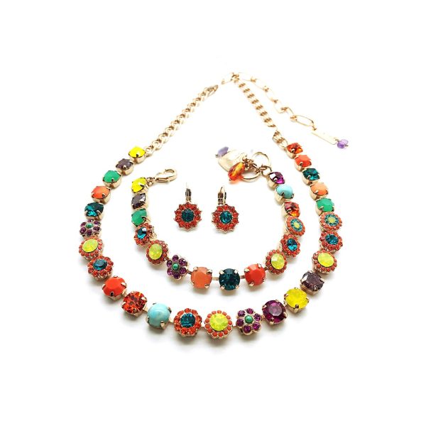 Jewelry Set By Mariana Woman Necklace, Bracelet, Earrings Minerals and Swarovski Crystals