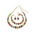 Jewelry Set By Mariana Woman Necklace, Bracelet, Earrings Minerals and Swarovski Crystals - Image 2