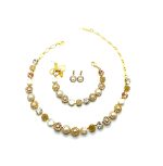 Jewelry Set By Mariana Woman Necklace, Earrings and Bracelet Minerals and Swarovski Crystals YG - Image 2