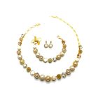 Jewelry Set By Mariana Woman Necklace, Earrings and Bracelet Minerals and Swarovski Crystals YG - Image 3