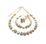 Jewelry Set By Mariana Kalahari Africa Coll. Necklace, Bracelet & Ring Minerals & Austrian Crystals