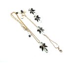 Mariana Jewelry Set Necklace,Bracelet & Earrings Jet Black,Clear Swarovski Crystals Checkmate Cocktail Hour Coll. - Image 2