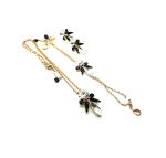 Mariana Jewelry Set Necklace,Bracelet & Earrings Jet Black,Clear Swarovski Crystals Checkmate Cocktail Hour Coll. - Image 3