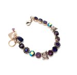 Bracelet By Mariana Woman Lovely Flower and Butterfly Shaped in Purples Swarovski Crystals - Image 3