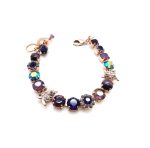 Bracelet By Mariana Woman Lovely Flower and Butterfly Shaped in Purples Swarovski Crystals