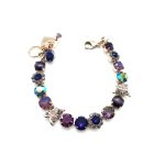 Bracelet By Mariana Woman Lovely Flower and Butterfly Shaped in Purples Swarovski Crystals - Image 2