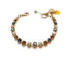 Mariana Bracelet Gorgeous Blues, Amber & Champagne Austrian Crystals Moondrops Gypsy Soul Coll.