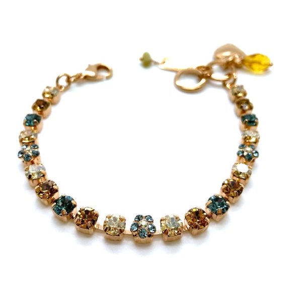 Mariana Bracelet Gorgeous Blues, Amber & Champagne Austrian Crystals Moondrops Gypsy Soul Coll.