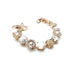 Mariana Bracelet White Shell Mineral with Whites & Clears Swarovski Crystals Kalahari Africa Coll.