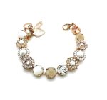 Mariana Bracelet White Shell Mineral with Whites & Clears Swarovski Crystals Kalahari Africa Coll. - Image 3