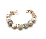Mariana Bracelet White Shell Mineral with Whites & Clears Swarovski Crystals Kalahari Africa Coll. - Image 2