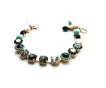 Mariana Bracelet Turq & White Shell Mineral with Clears & Blacks Swarovski Crystals Africa Coll. - Image 2