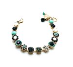 Mariana Bracelet Turq & White Shell Mineral with Clears & Blacks Swarovski Crystals Africa Coll. - Image 3