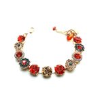 Bracelet By Mariana Woman Stunning Hyacinth and Peach Swarovski Crystals
