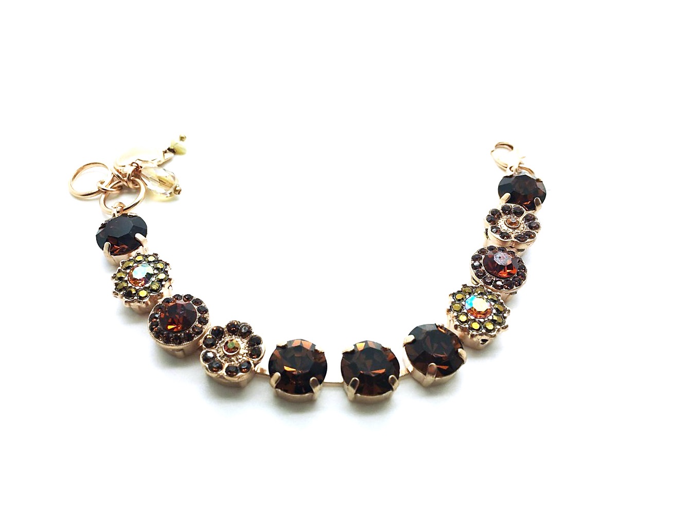 B-4084-220-RG (2) Mariana Bracelet Precious Smoked Topaz & Aurum Swarovski Crystals My Treasures Coll. - Image 1