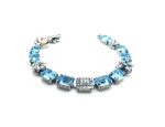 Mariana Bracelet Shimmering Aquamarine, Azure & Pearls Austrian Crystals My Treasures Coll.