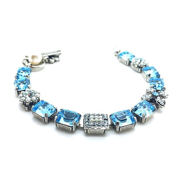 Mariana Bracelet Shimmering Aquamarine, Azure & Pearls Austrian Crystals My Treasures Coll.
