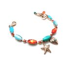 Mariana Bracelet Oranges & Blues Swarovski Crystals with Turq Minerals & Charms Africa Coll. - Image 3